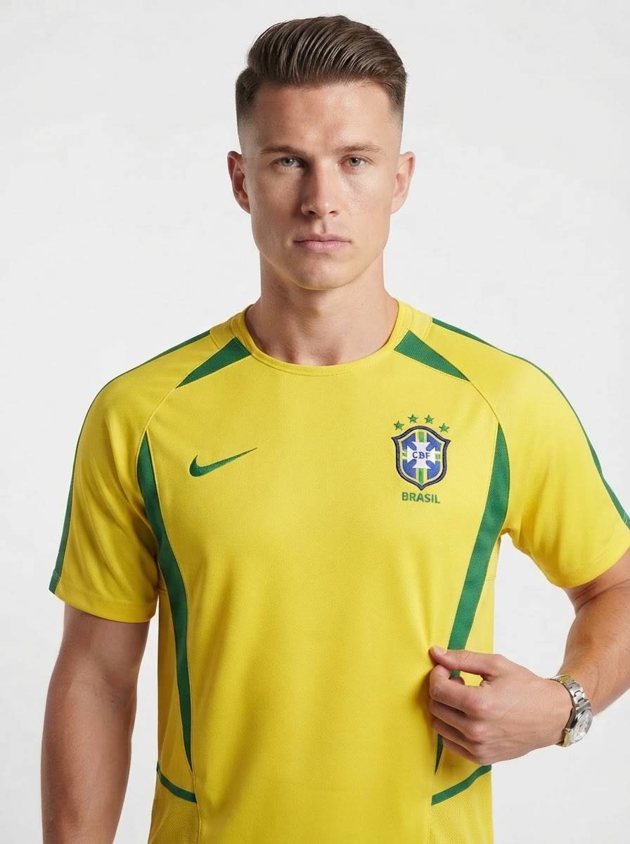 Brazil 2002 I Home Jersey - Retro Version