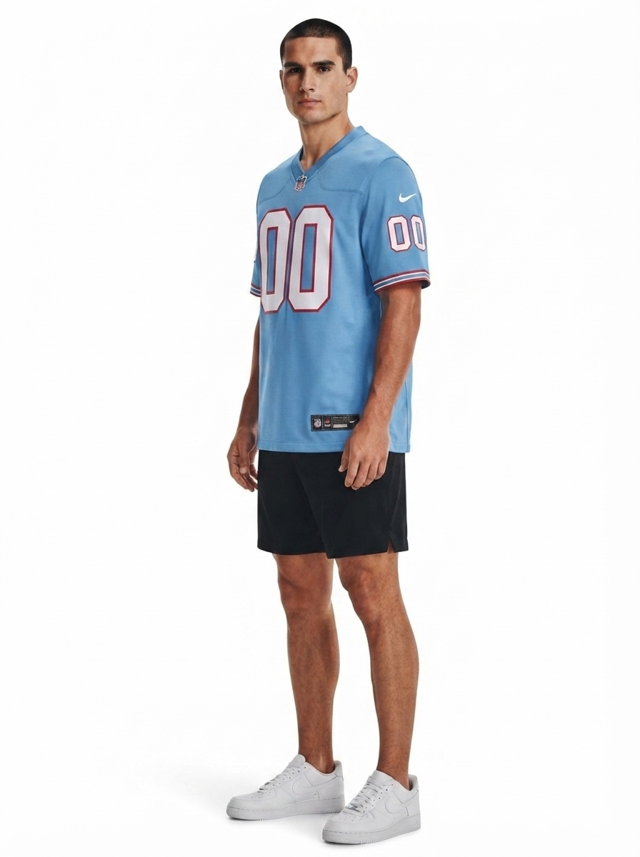 Tennessee Titans - Oilers Throwback Custom Game Jersey - Light Blue