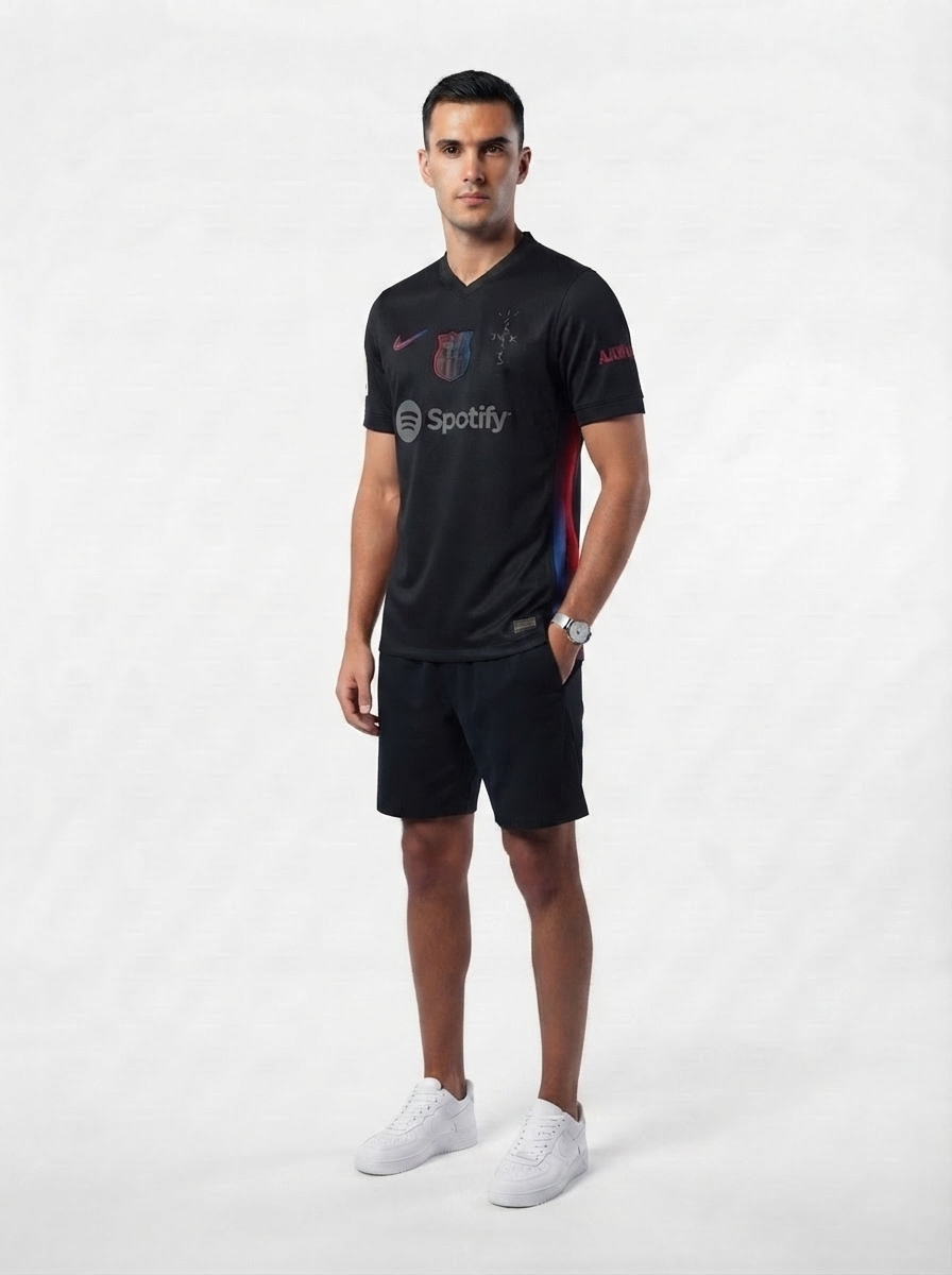 Barcelona Travis Scott Away Fan Jersey 2025/26 Spotify #19 Lamine Yamal