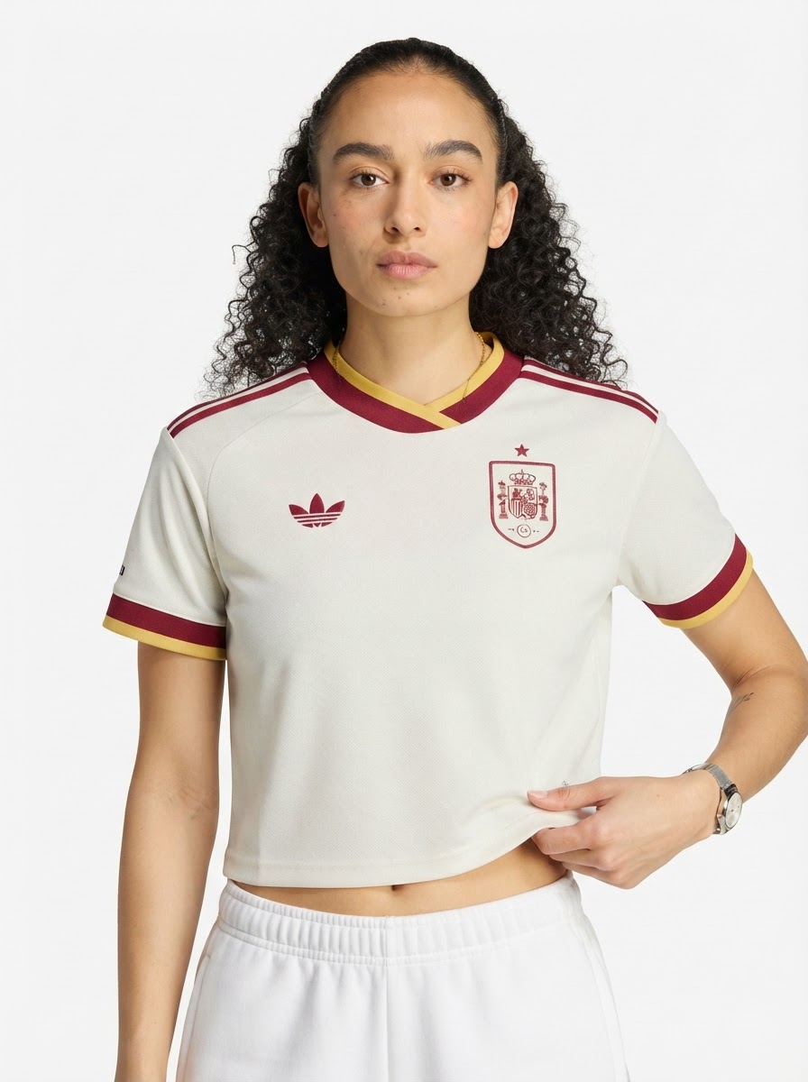 Spain Women's Away Cropped Soccer Jersey World cup 2026