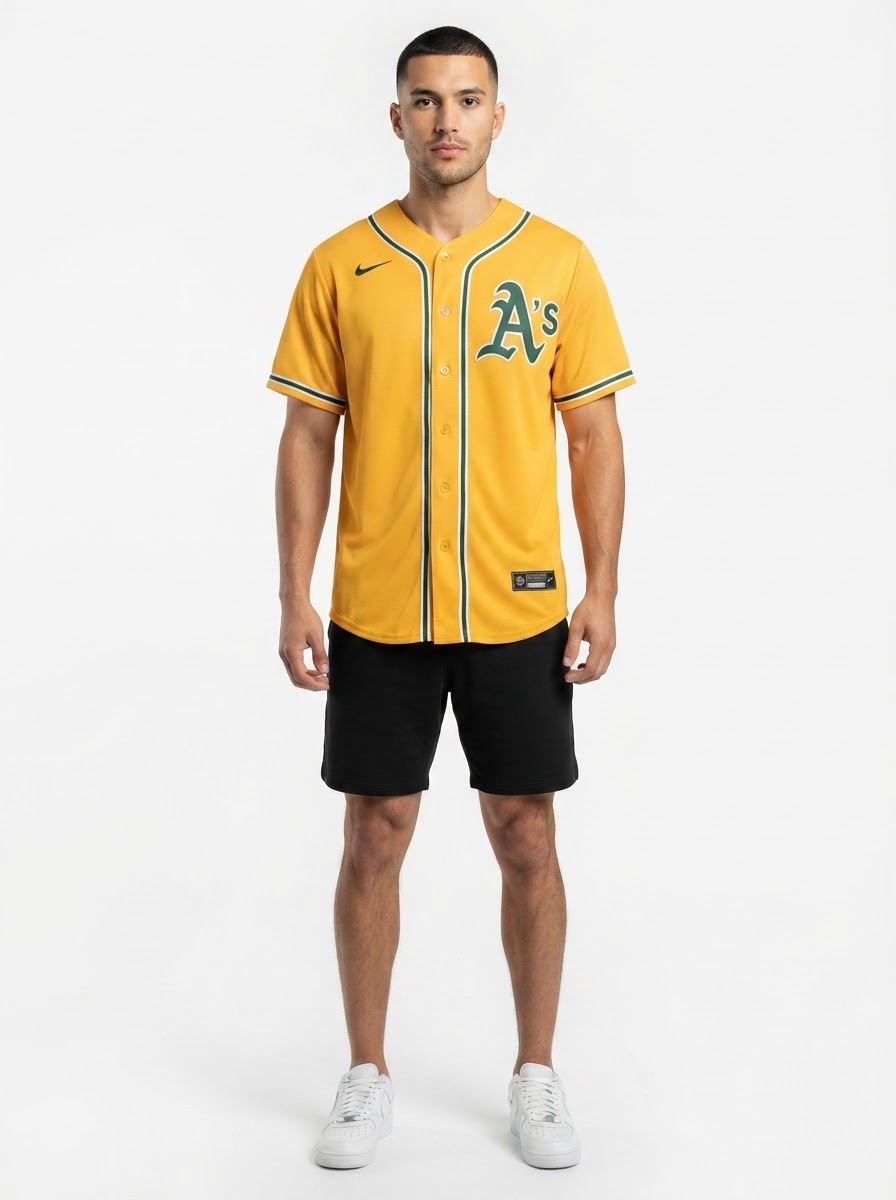 Jersey MLB Oakland Athletics Alternate Torcedor Masculina Amarela