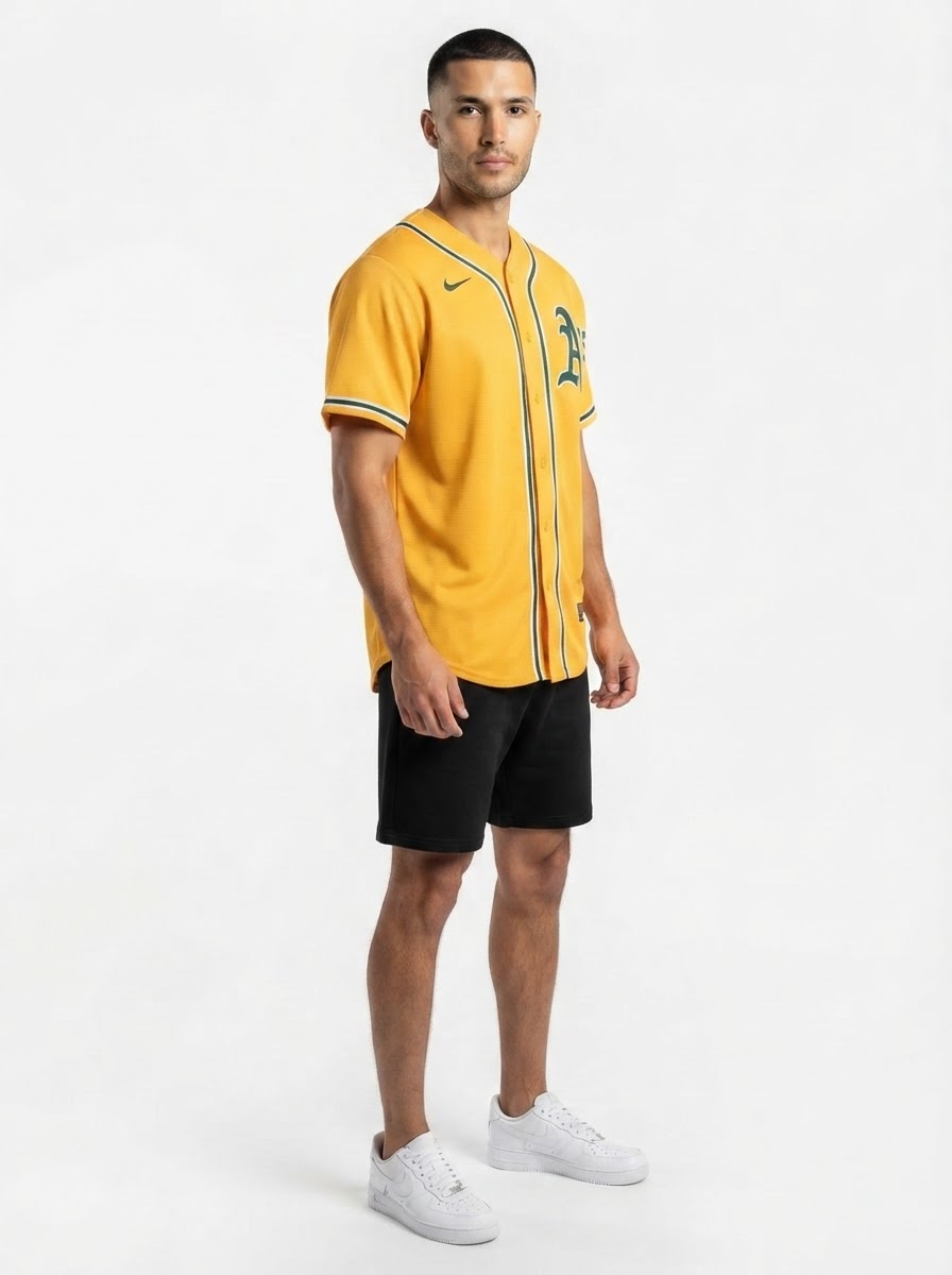 Jersey MLB Oakland Athletics Alternate Torcedor Masculina Amarela