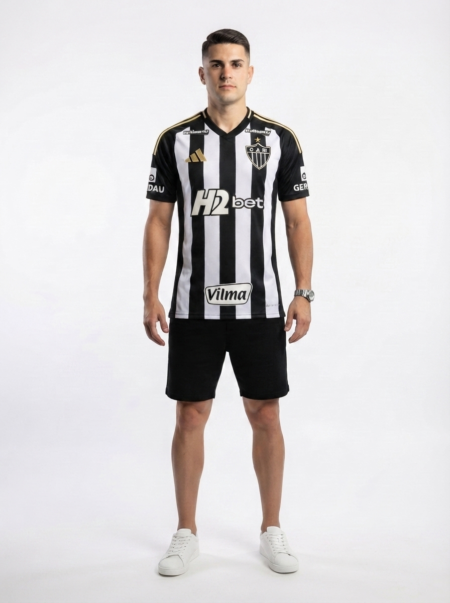 Jersey Atlético Mineiro 25/26 Home com Todos os Patrocinios