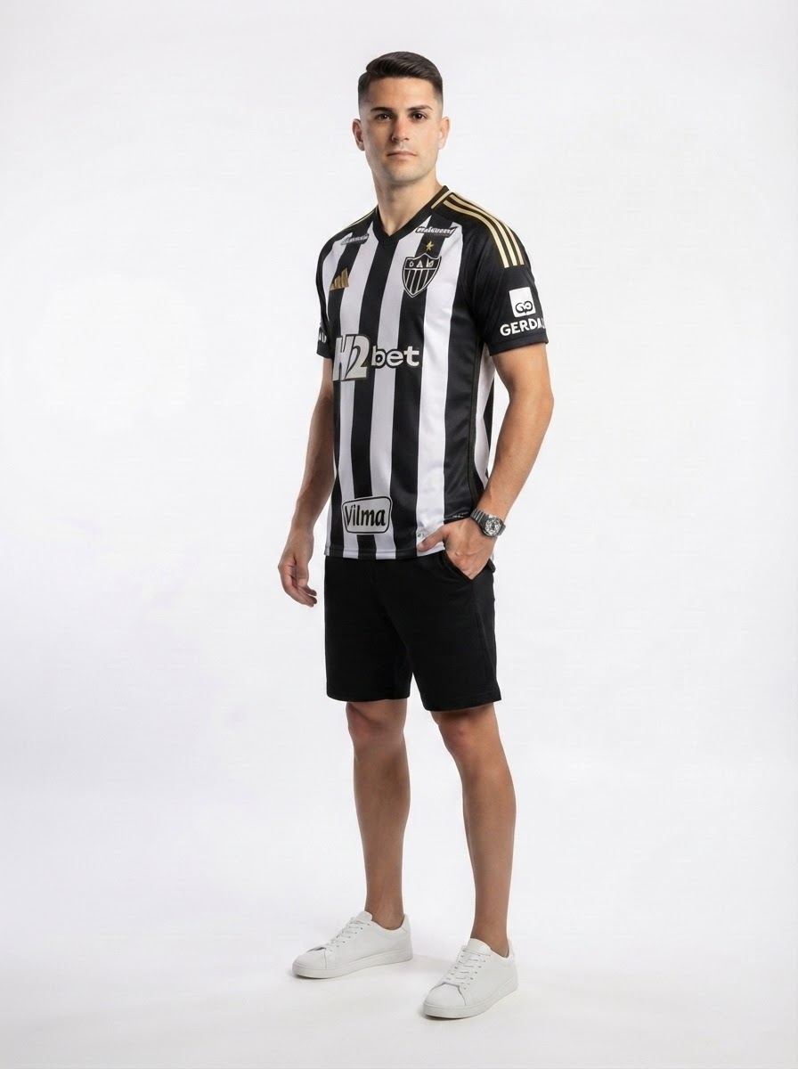 Jersey Atlético Mineiro 25/26 Home com Todos os Patrocinios