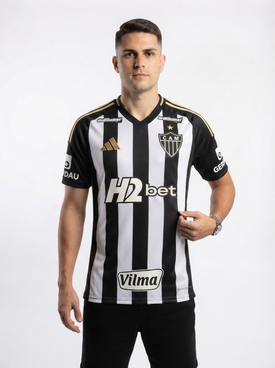 Jersey Atlético Mineiro 25/26 Home com Todos os Patrocinios