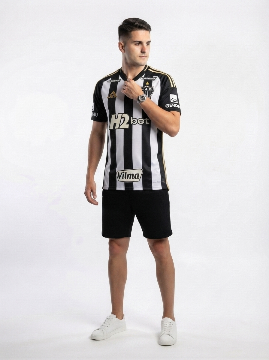 Jersey Atlético Mineiro 25/26 Home com Todos os Patrocinios