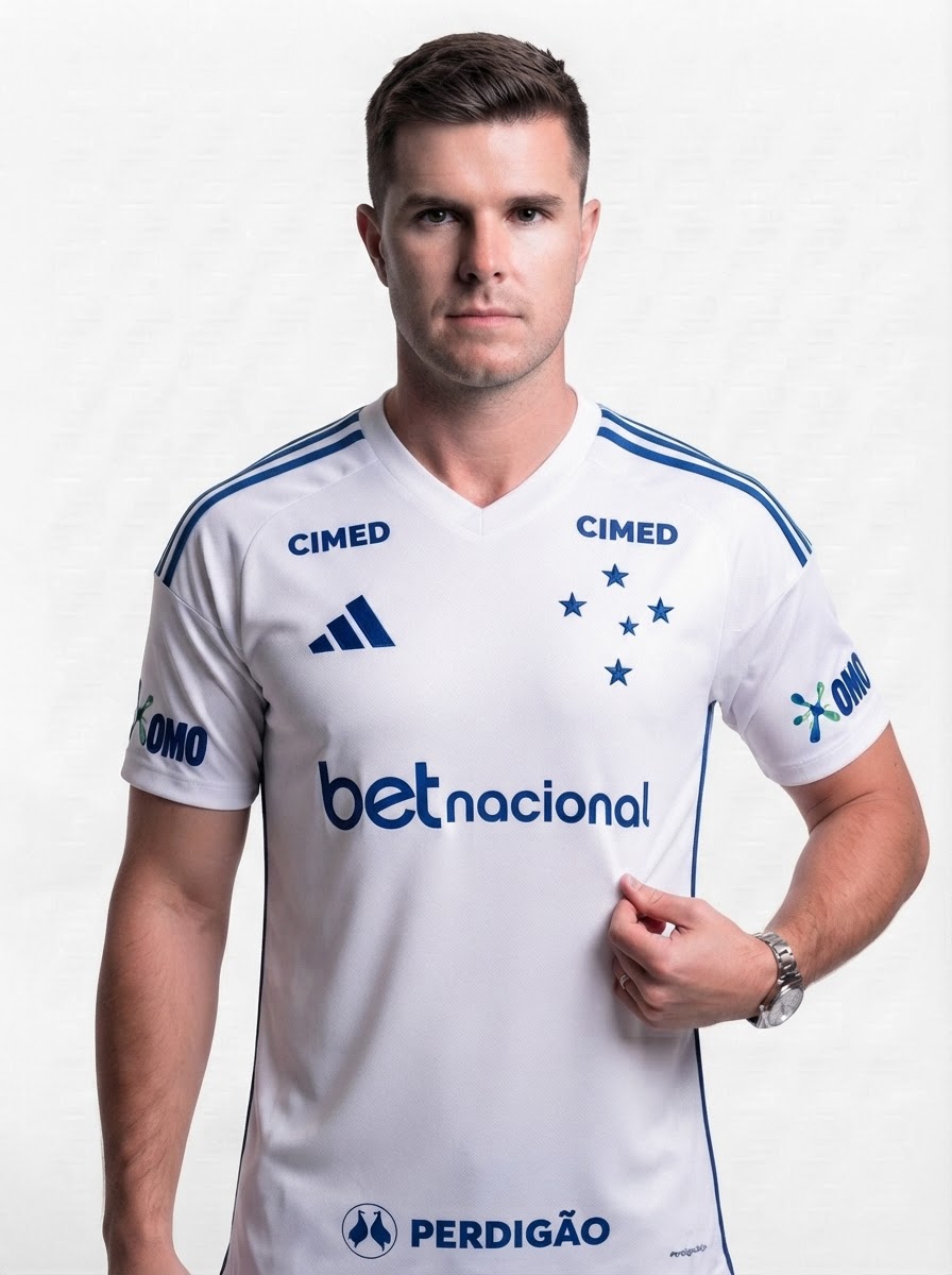 Cruzeiro II 26/27 Masculina - Branco+Azul - Fan Version Sponsor