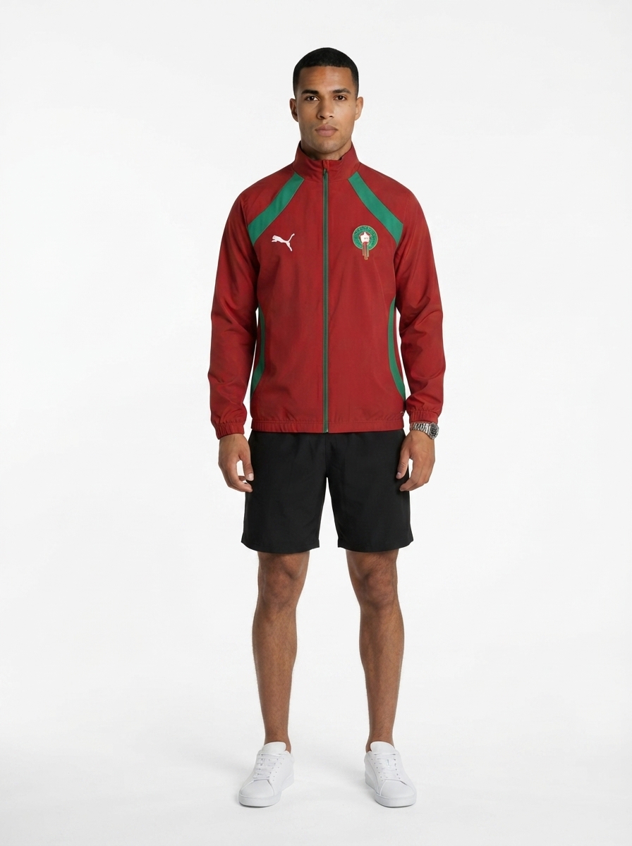 Morocco 2026 Reversible Jacket Windbreaker - Red & Green