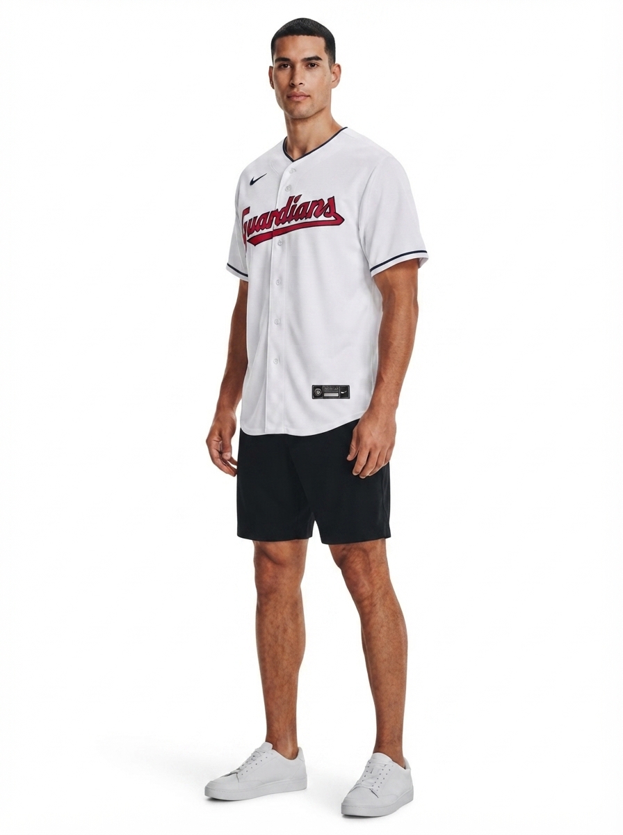 Jersey MLB Cleveland Guardians White Home Torcedor Masculina Branca