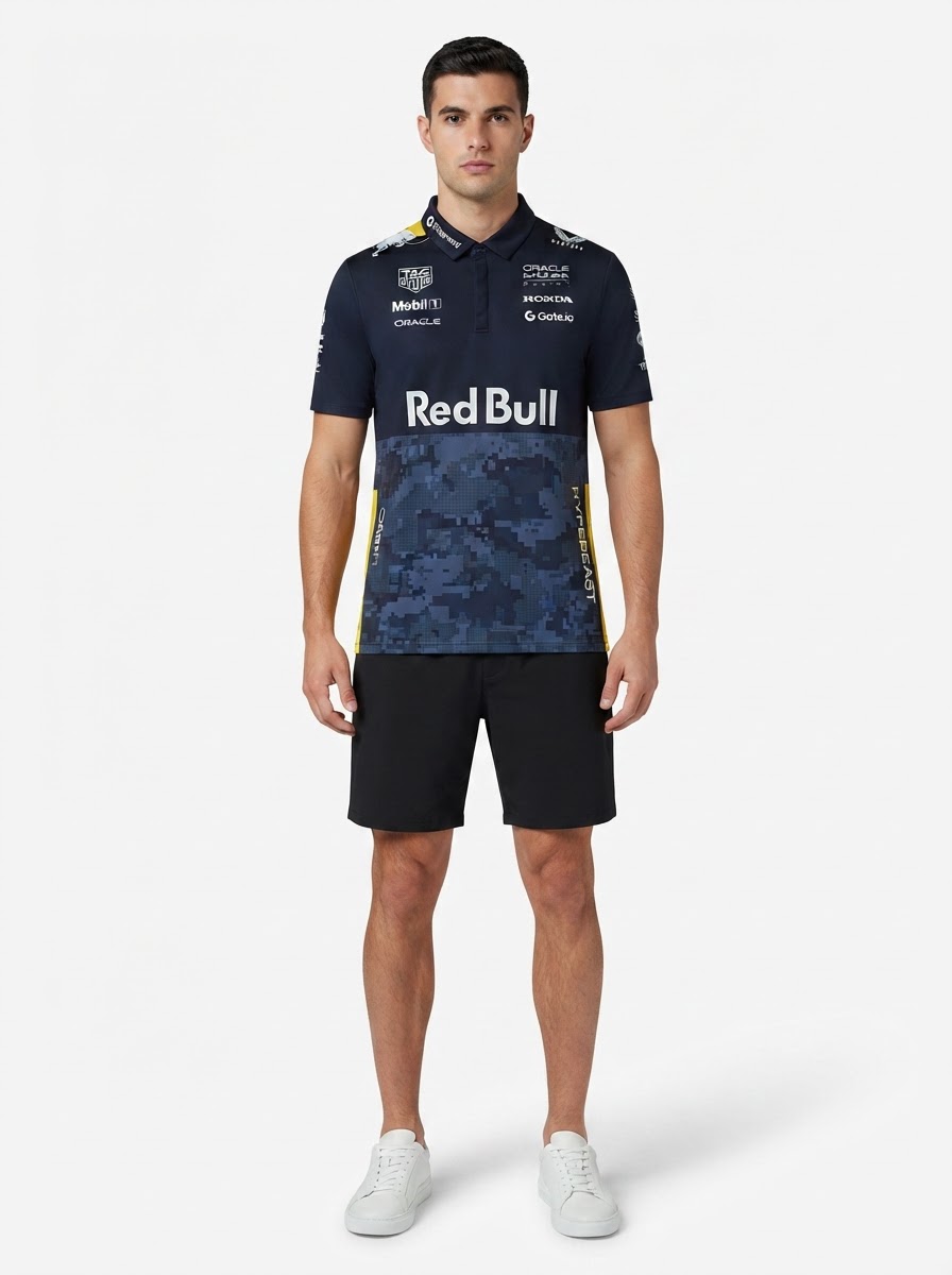 Red Bull Racing F1 x HypeBeast 2025 Special Edition Track Polo Shirt - Navy
