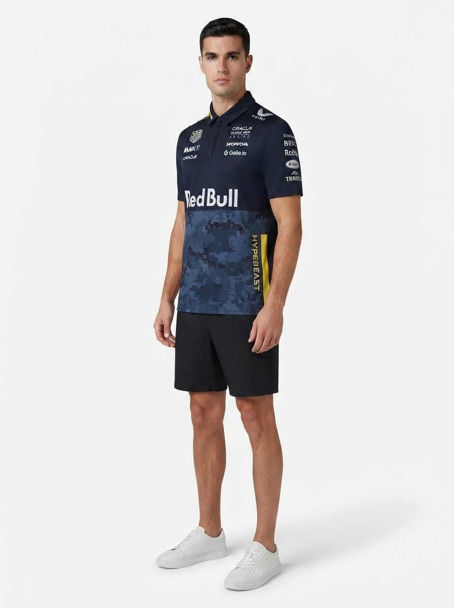 Red Bull Racing F1 x HypeBeast 2025 Special Edition Track Polo Shirt - Navy