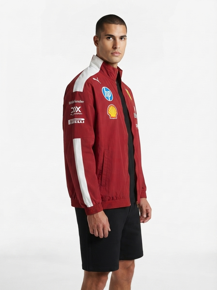Scuderia F1 2025 Oversized Full-Zip Jacket – Dark Red