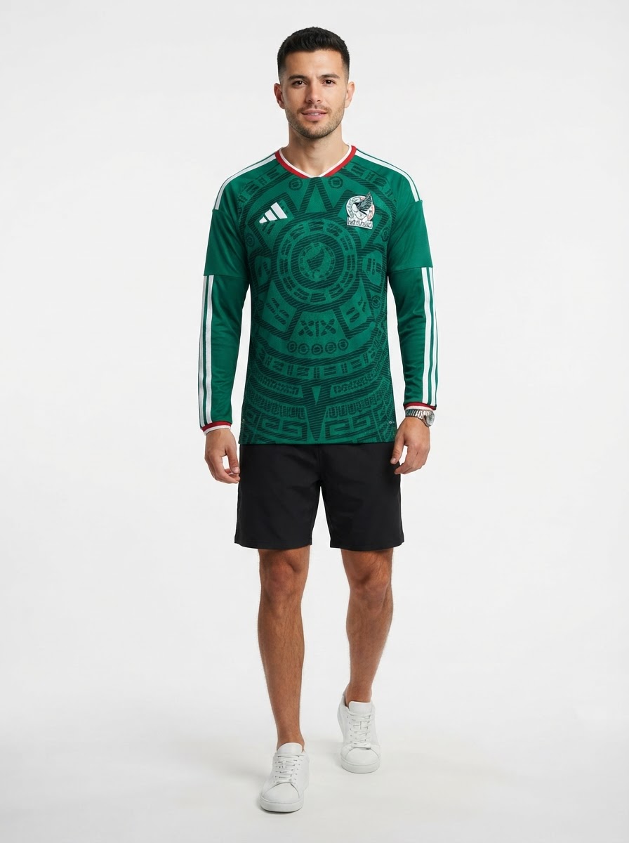 Mexico Home Authentic Player [Slim Fit] Player Long Sleeve Shirt 2026 World Cup