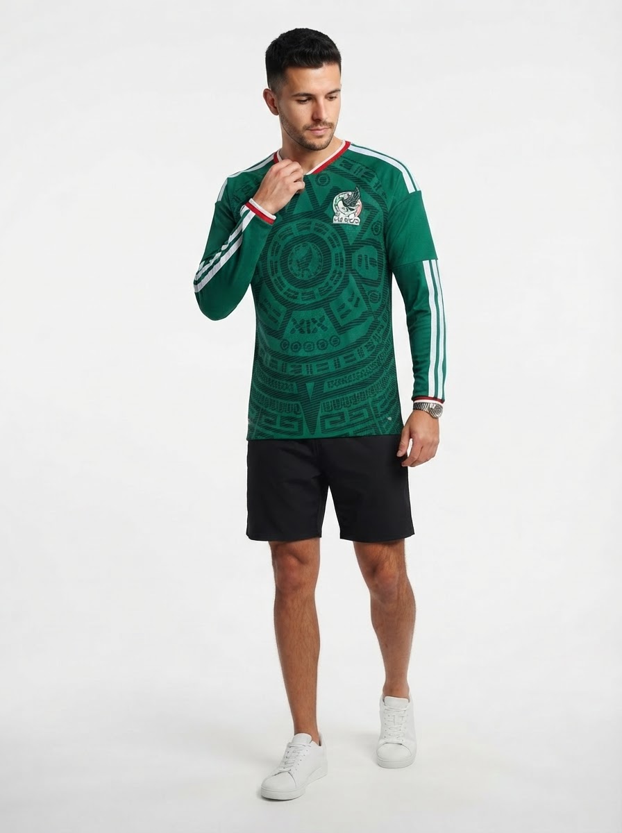 Mexico Home Authentic Player [Slim Fit] Player Long Sleeve Shirt 2026 World Cup