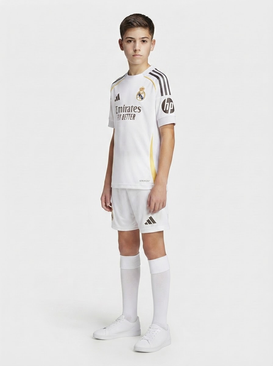 Kids Kit Real Madrid Home Fan Jersey 2025/26