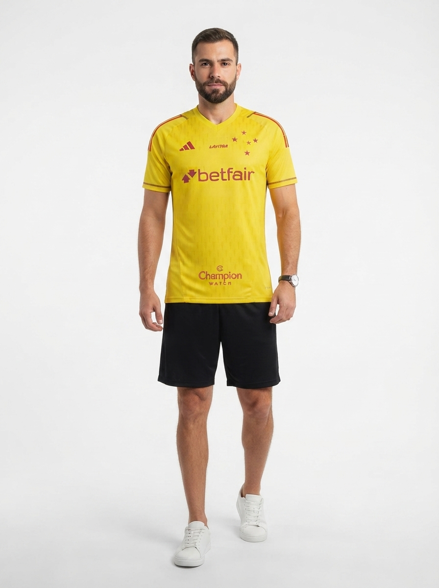 Cruzeiro 24/25 Goalkeeper Jersey - Yellow - with Sponsors - Fan Version