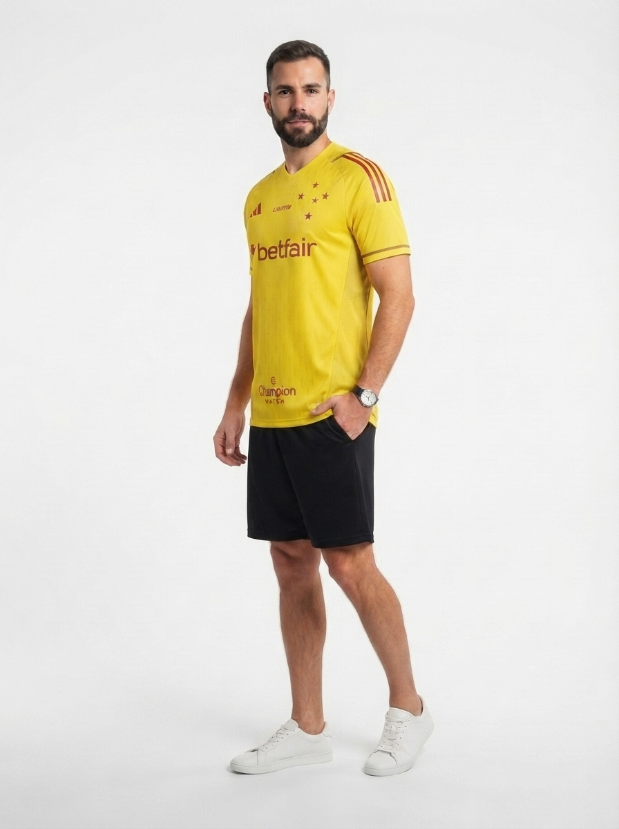Cruzeiro 24/25 Goalkeeper Jersey - Yellow - with Sponsors - Fan Version