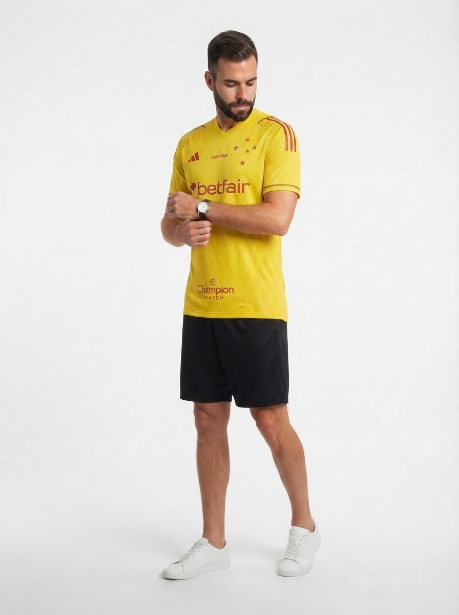 Cruzeiro 24/25 Goalkeeper Jersey - Yellow - with Sponsors - Fan Version