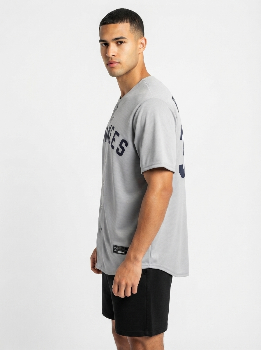Jersey MLB New York Yankees Away Throwback Cooperstown Collection Limited Torcedor Masculina Cinza Babe Ruth 3