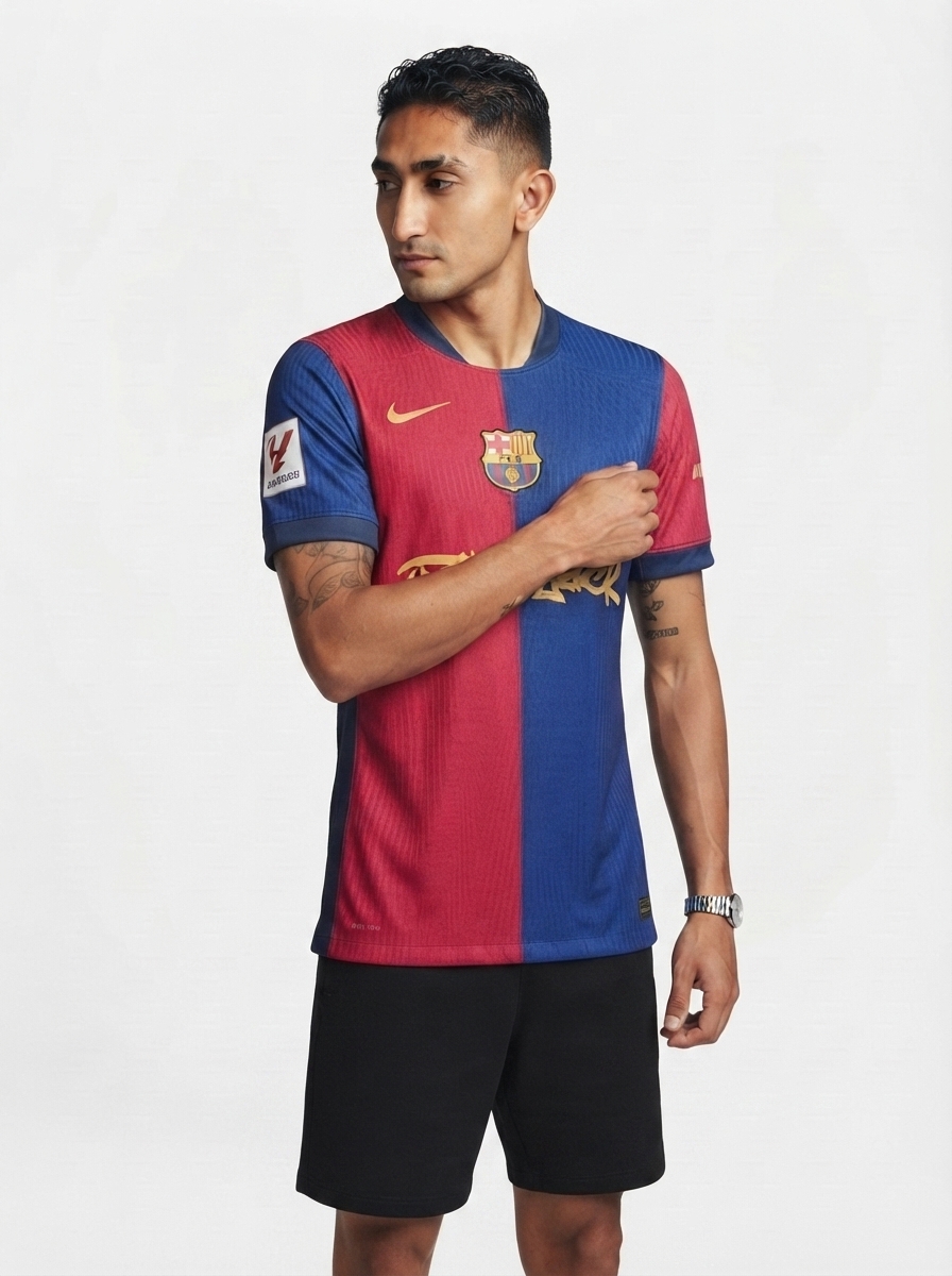 Barcelona Travis Scott Home Fan Jersey 2025/26 Spotify #11 Raphinha