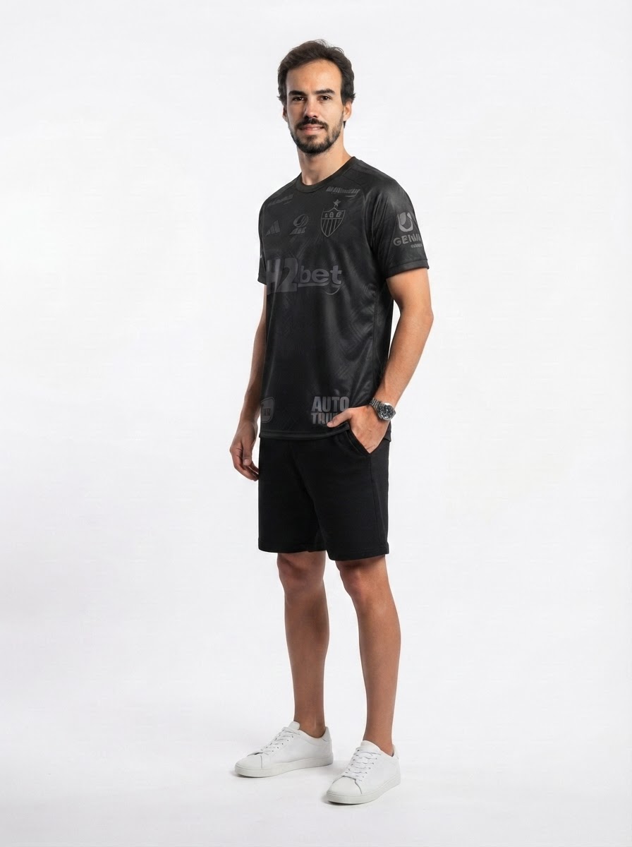 Jersey Atlético Mineiro All Black 2025/26 - Galo na Veia - All Sponsor
