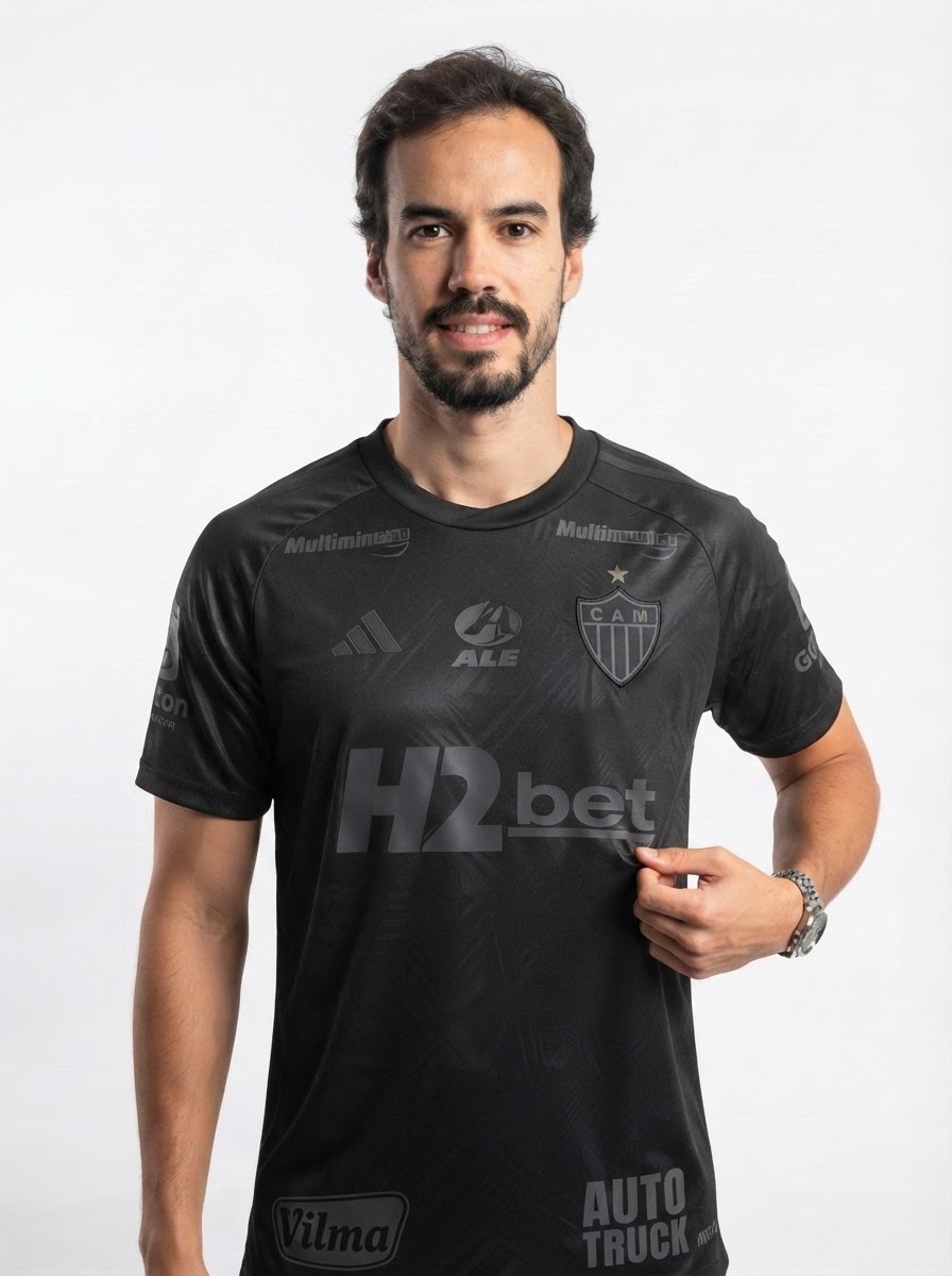 Jersey Atlético Mineiro All Black 2025/26 - Galo na Veia - All Sponsor