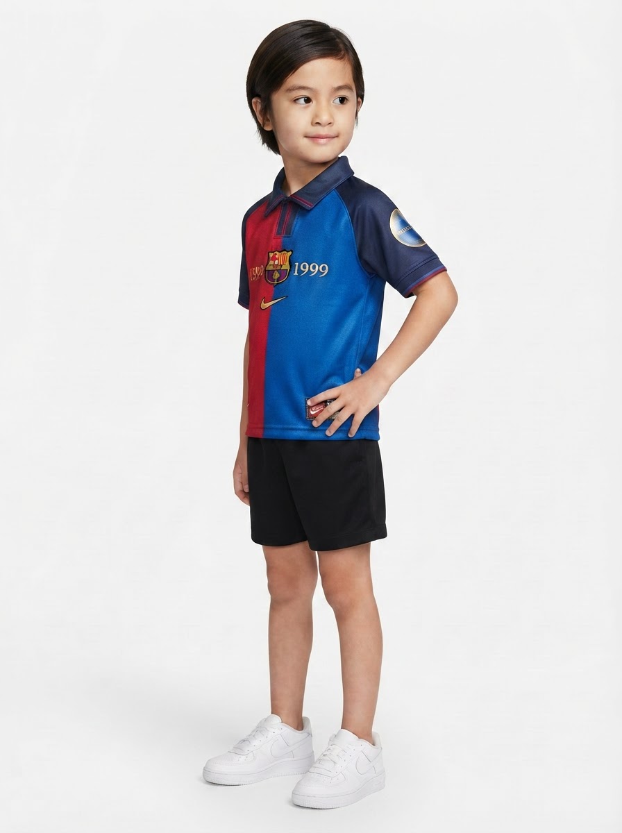 Kids Retro Barcelona Centenary Jersey 1989-1999