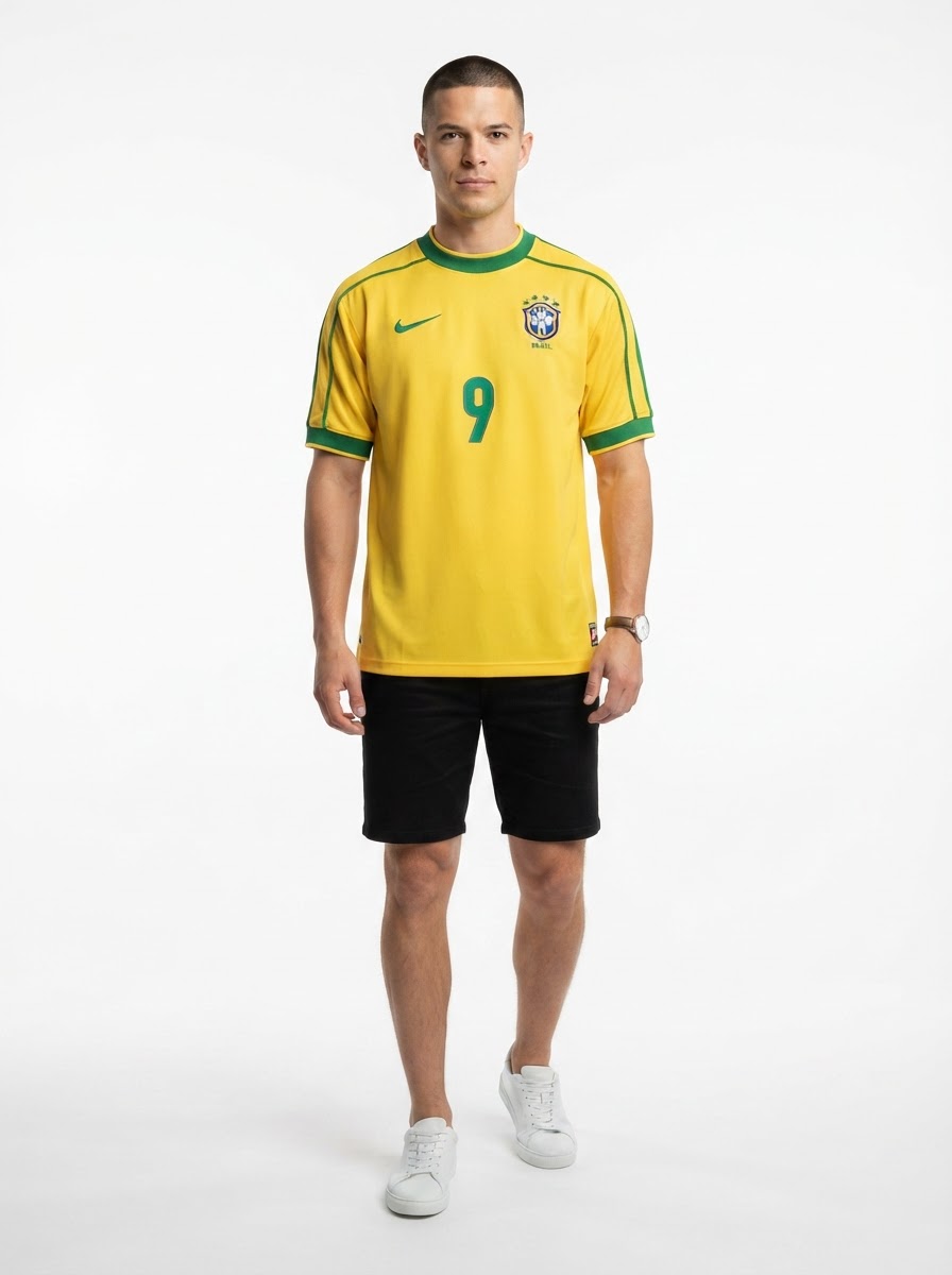 Brazil 1998/99 Retro Jersey – Men’s Edition RONALDO #9