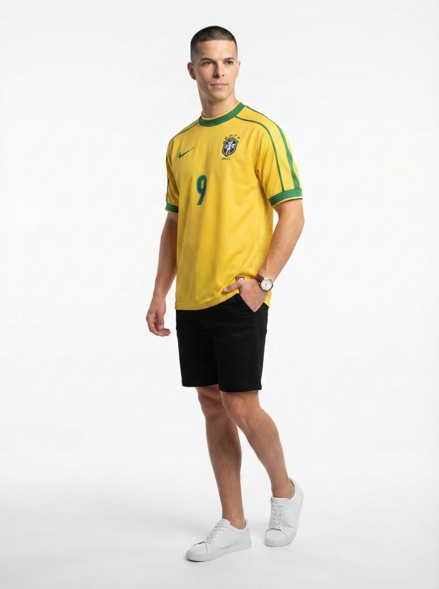 Brazil 1998/99 Retro Jersey – Men’s Edition RONALDO #9