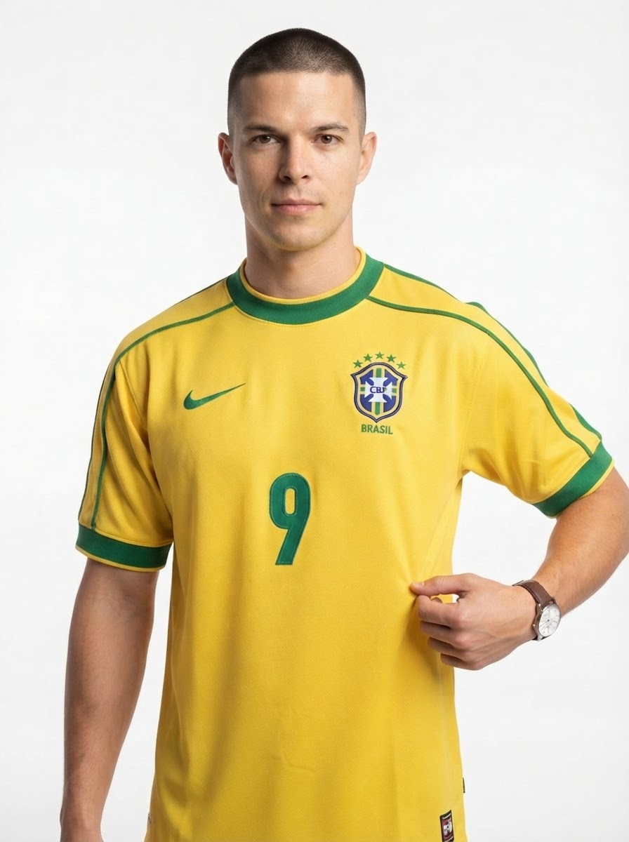 Brazil 1998/99 Retro Jersey – Men’s Edition RONALDO #9