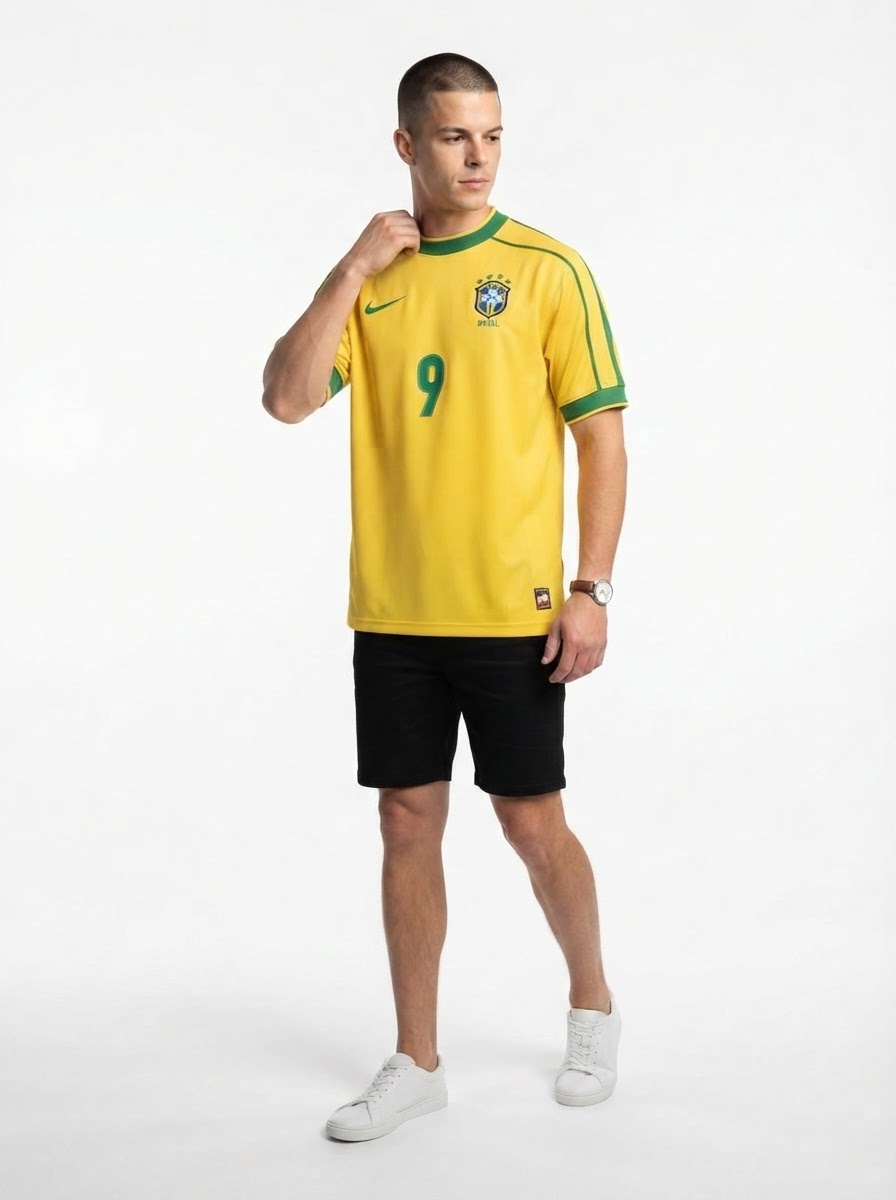 Brazil 1998/99 Retro Jersey – Men’s Edition RONALDO #9