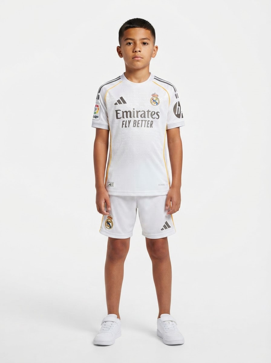 Real Madrid home Kit Kids 2025/26 Mbappe