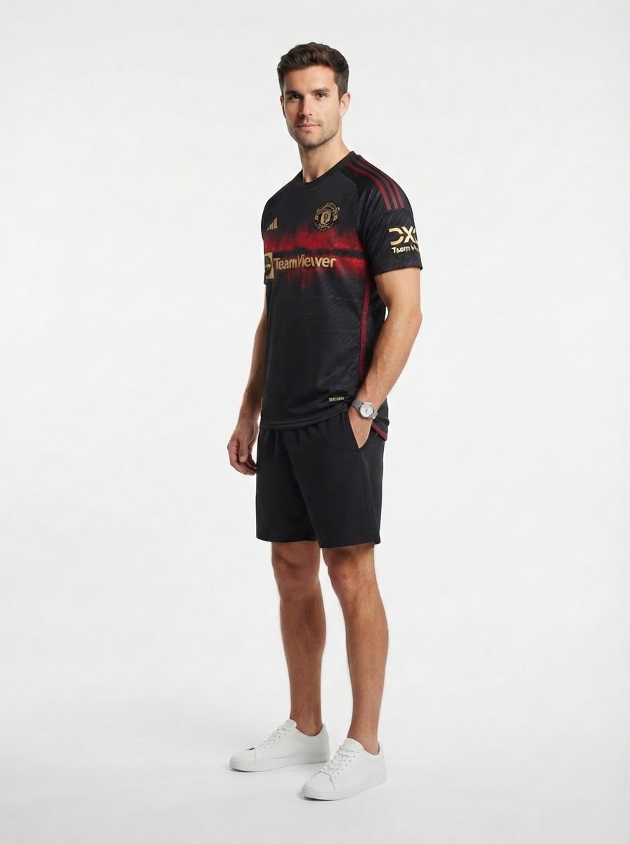 Manchester United 25/26 Training Jersey - Black - Player Version - Slim Fit