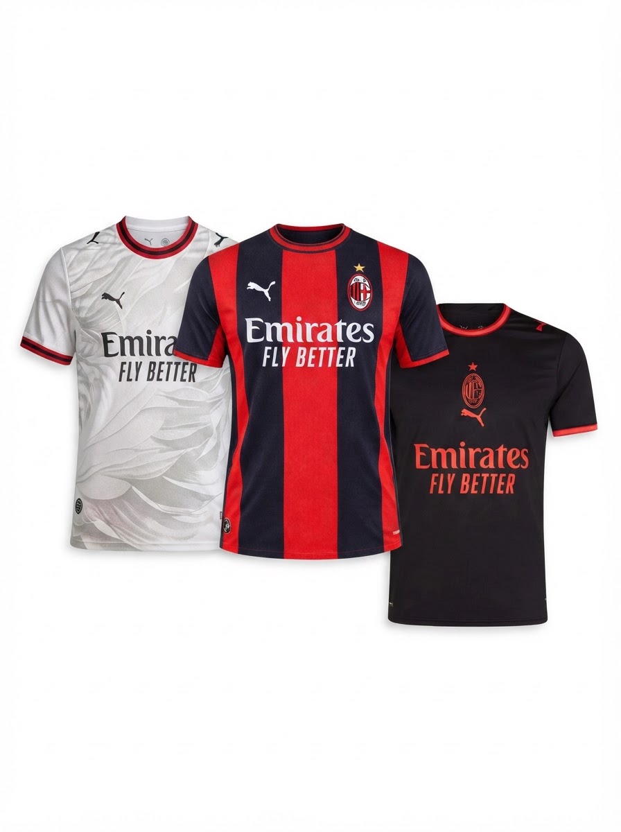 AC Milan Home, Away and Third 26/27 Bundle