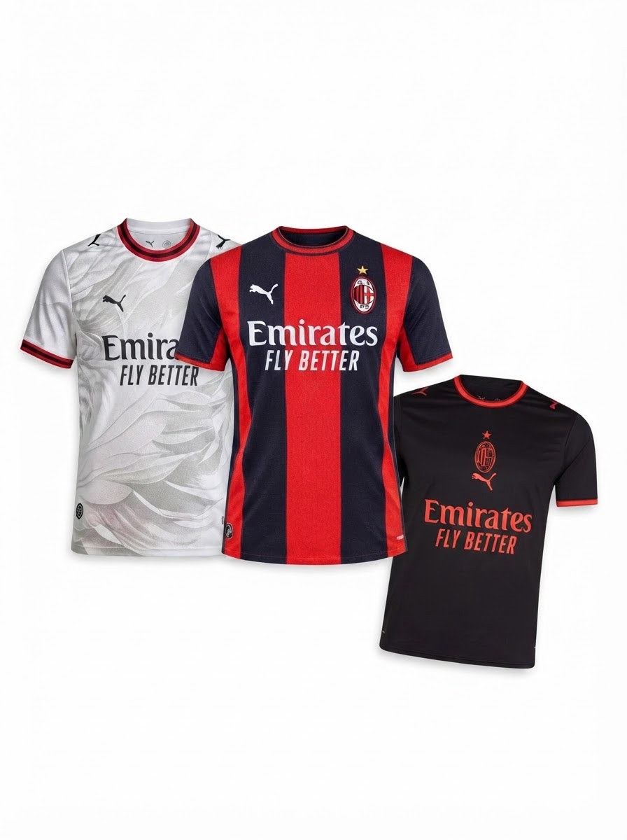 AC Milan Home, Away and Third 26/27 Bundle