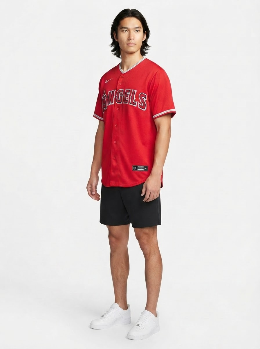 Jersey MLB Los Angeles Angels II Torcedor Masculina Vermelha Shohei Ohtani 17