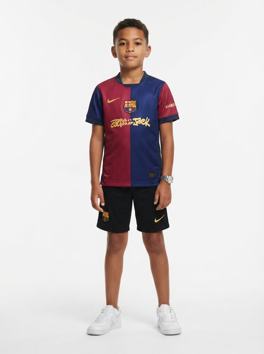 Barcelona 2024/25 Travis Scott Edition Kids Kit -Fan Version