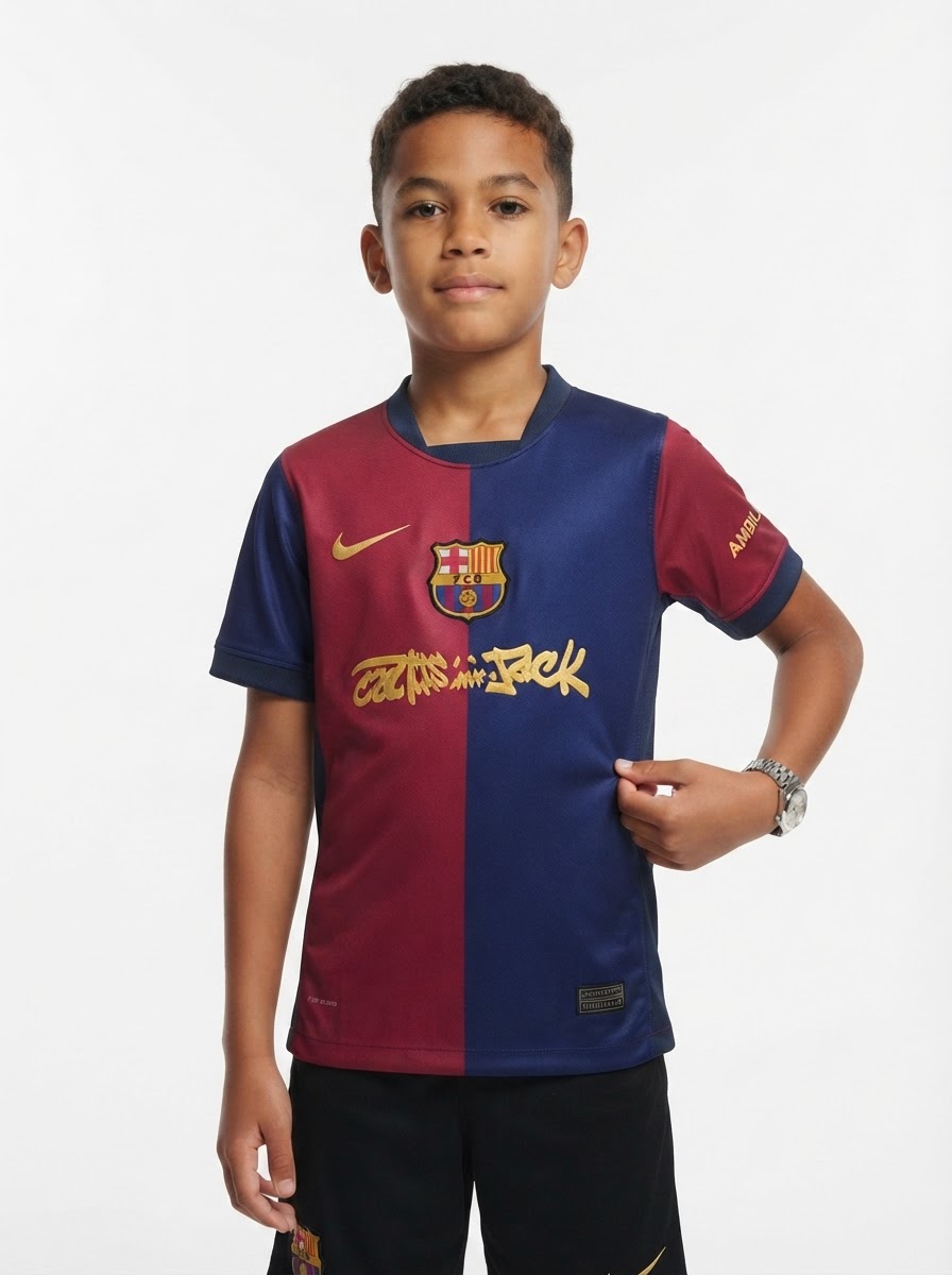 Barcelona 2024/25 Travis Scott Edition Kids Kit -Fan Version