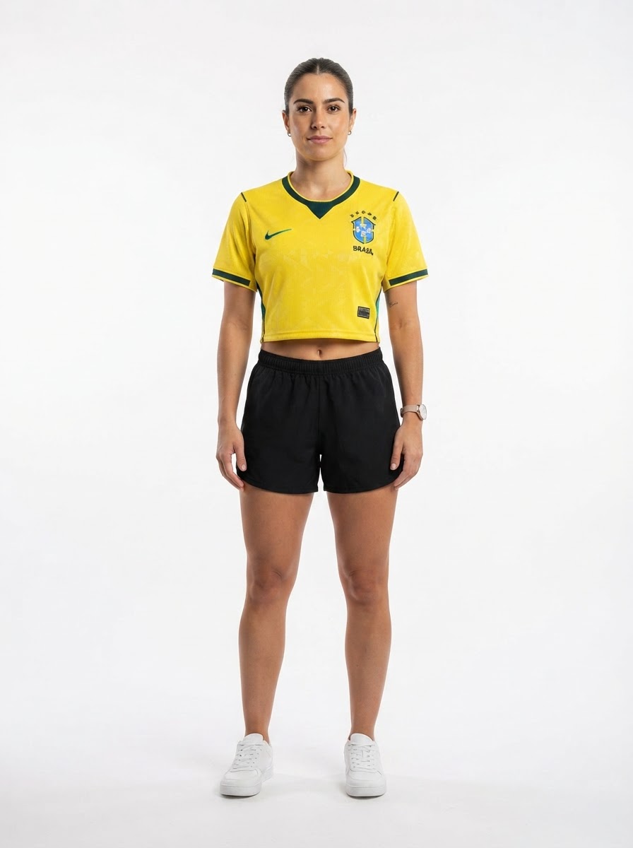 Cropped Brazil Women home 2025 - Fan Version Brasil