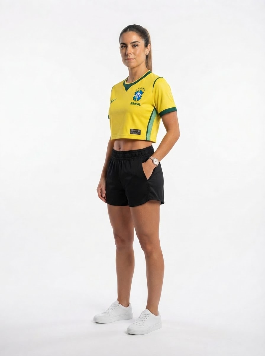 Cropped Brazil Women home 2025 - Fan Version Brasil