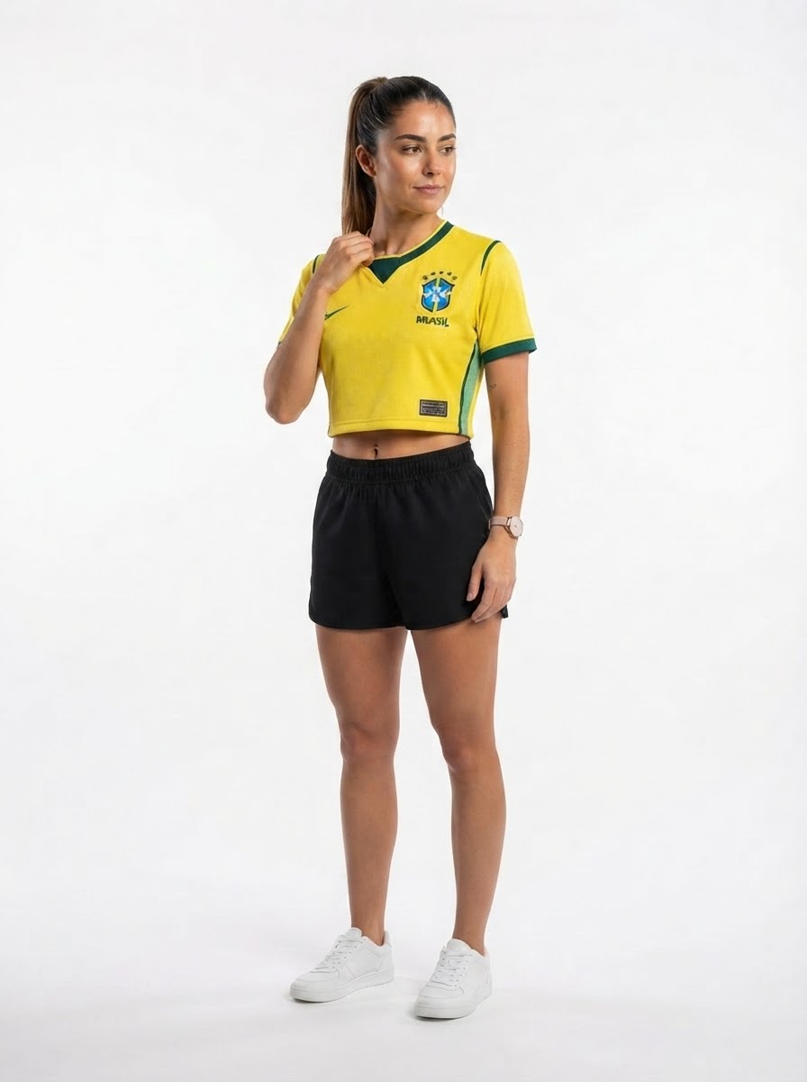 Cropped Brazil Women home 2025 - Fan Version Brasil