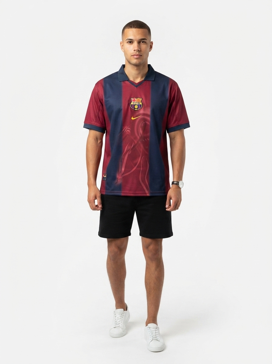 CJ x x Barcelona Retro 2000/01 Home Skeleton jersey