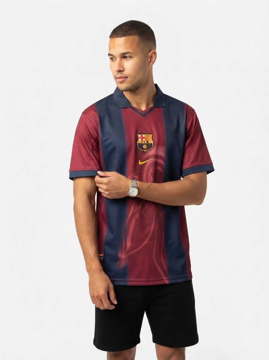CJ x x Barcelona Retro 2000/01 Home Skeleton jersey
