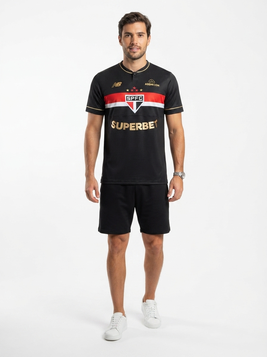 Jersey Sao Paulo Tricolor Third 25/26 - Preta - Fan version