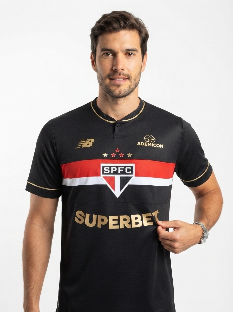 Jersey Sao Paulo Tricolor Third 25/26 - Preta - Fan version