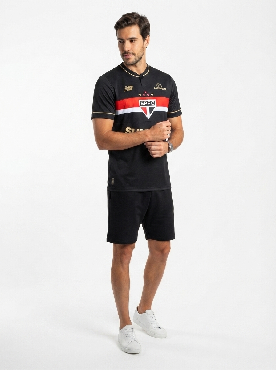Jersey Sao Paulo Tricolor Third 25/26 - Preta - Fan version