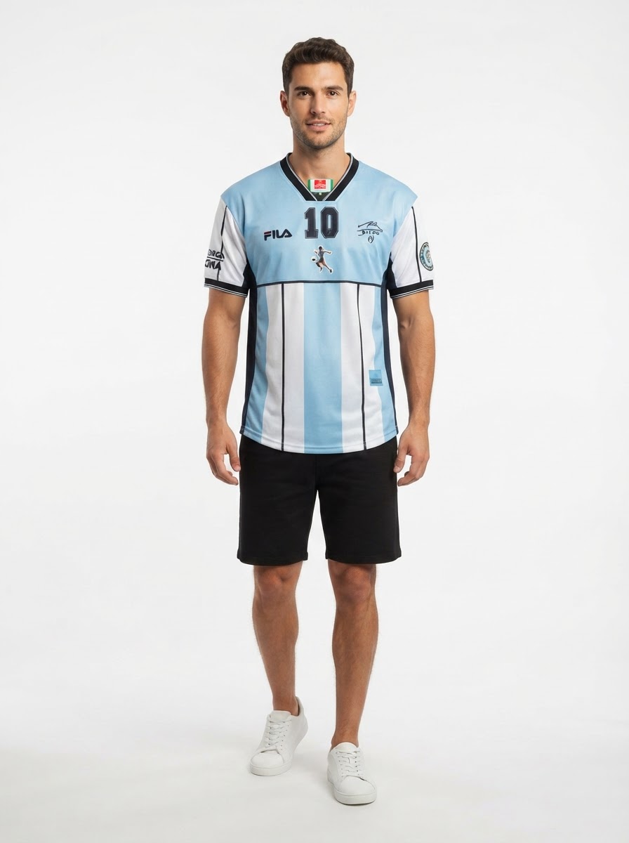 Argentina 2001 Maradona Commemorative Edition Jersey - Retro Version