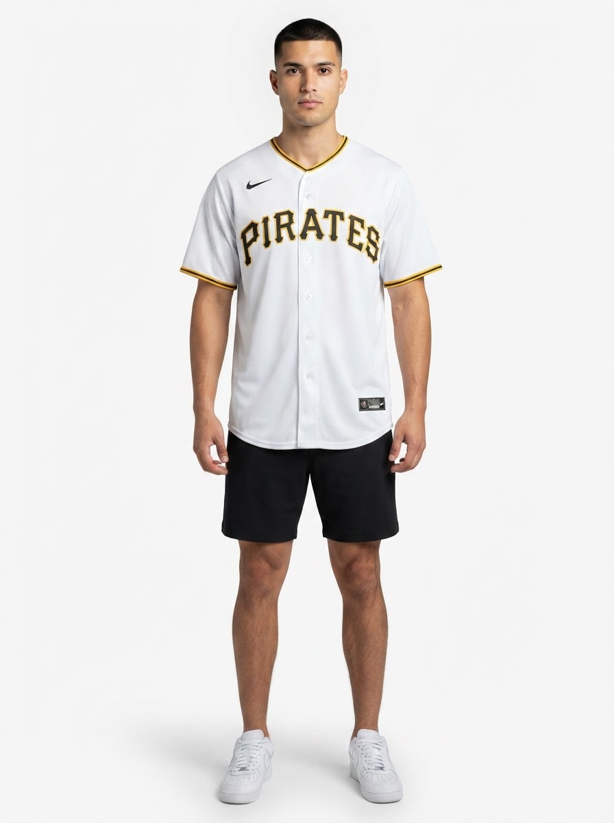 Jersey MLB Pittsburgh Pirates White Home Torcedor Masculina Branca