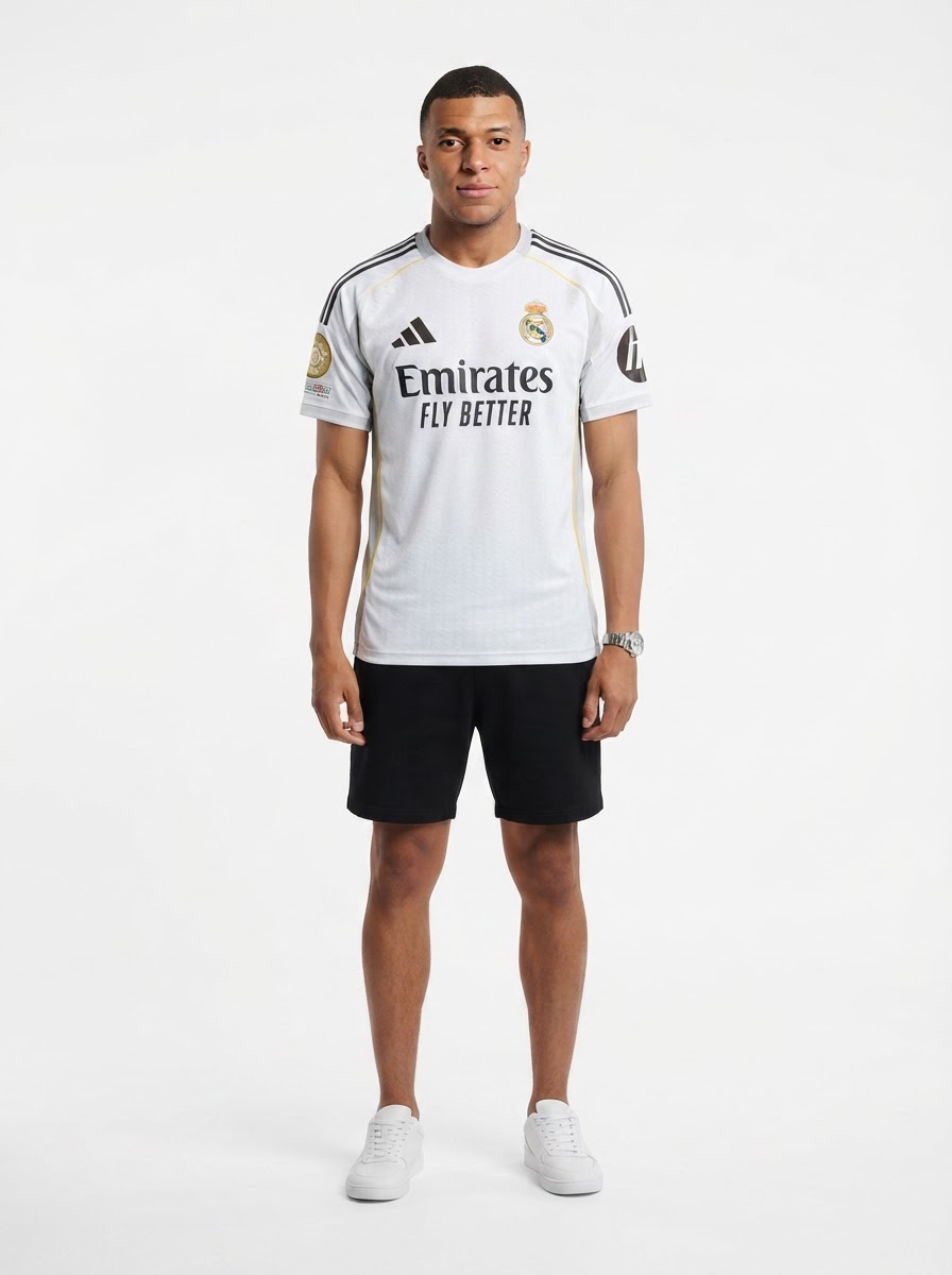 Real Madrid Mbappé 9 Home Fan Jersey 2025/26 Patch Club World Cup