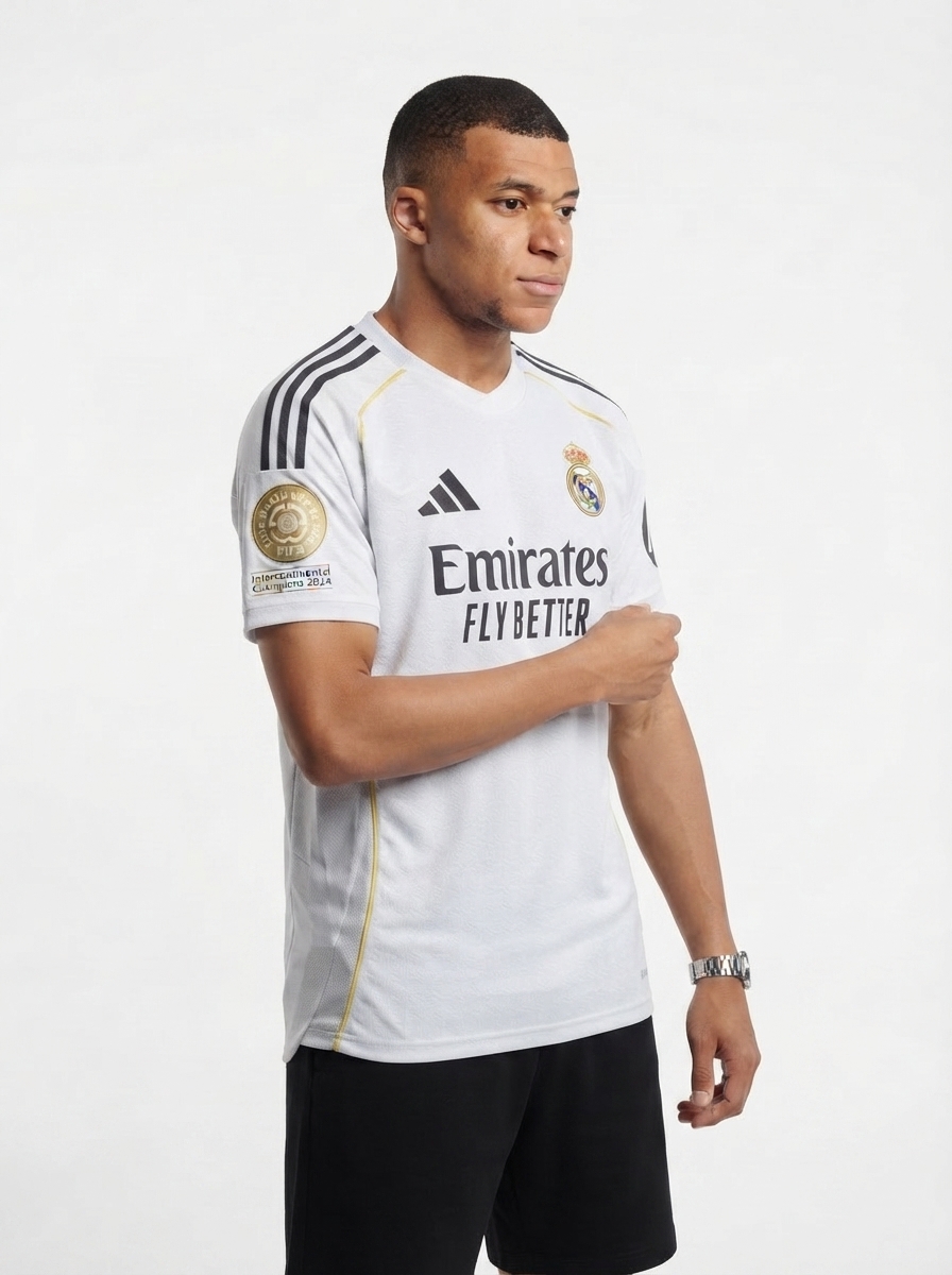 Real Madrid Mbappé 9 Home Fan Jersey 2025/26 Patch Club World Cup